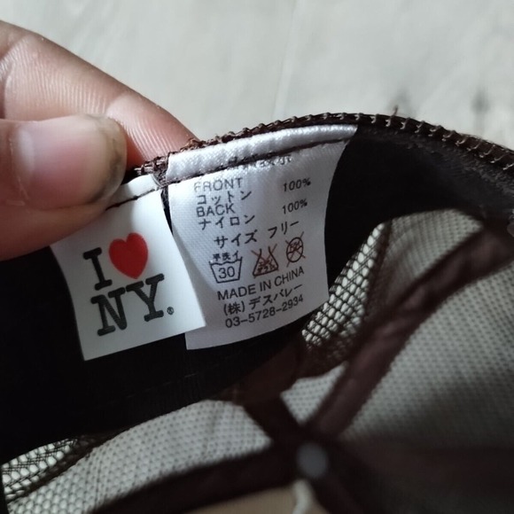 I Love New York Trucker Hat Corduroy Snapback Cap Beige White Black OSFA NYC NY - Picture 10 of 12